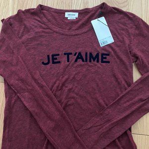 Zadig and Voltaire - Willy Chien JTM Long sleeve Tshirt, Small - NEW with tags!